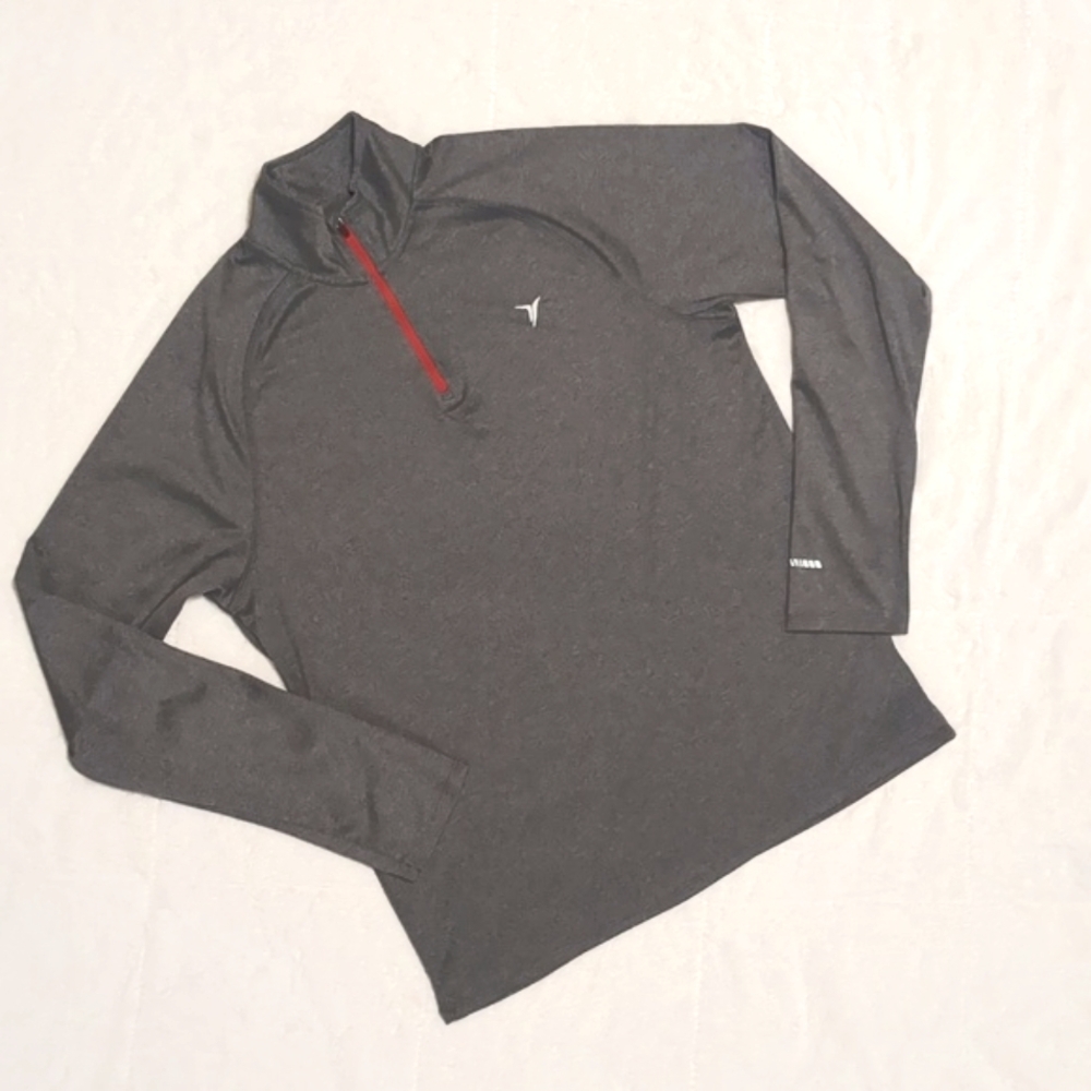 Old Navy Athletic 1/4 Zip Long Sleeve Active Pullover Shirt Gray Sz Med Men's